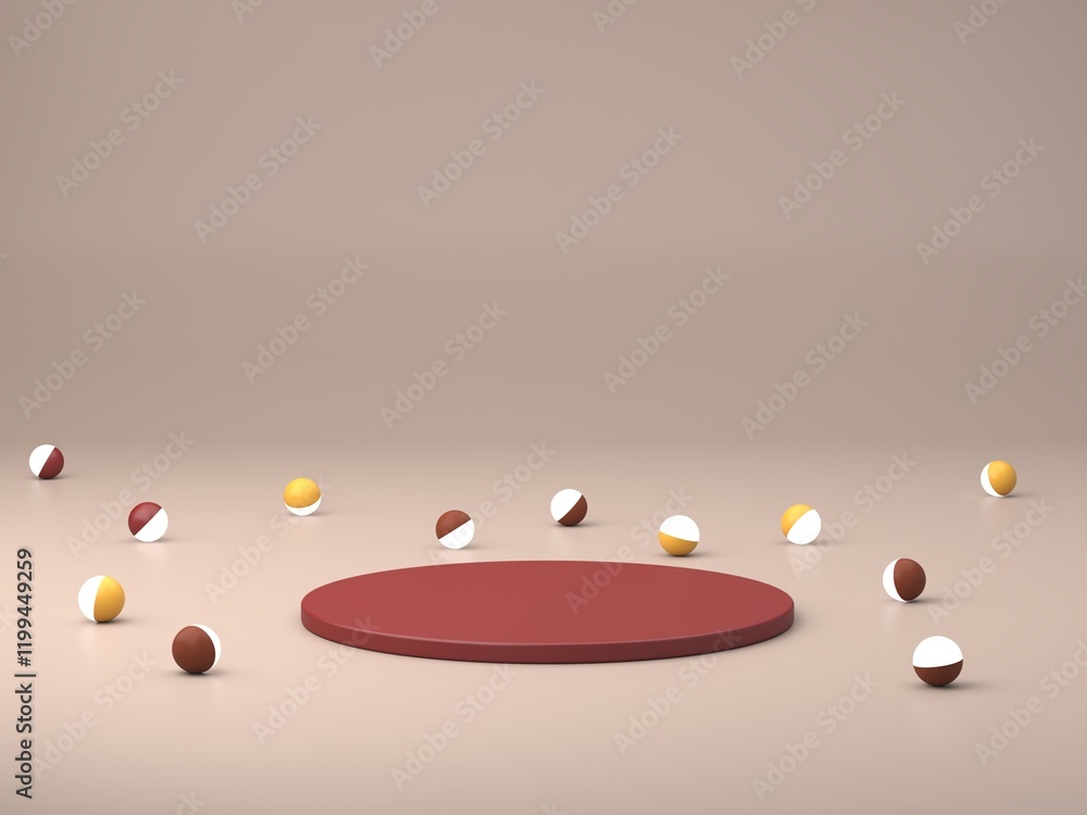 Poster neutral background for product presentation with shadows and light. empty podiums in ocher colors. p
