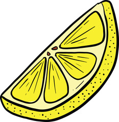 Cartoon Illustration Fruit Slice Orange Apple Lime or Lemon Vector