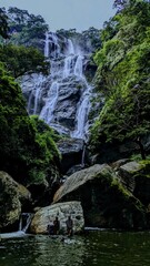 waterfall in the mountains