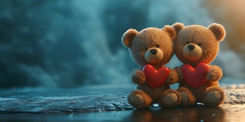 brown teddy bear with red heart