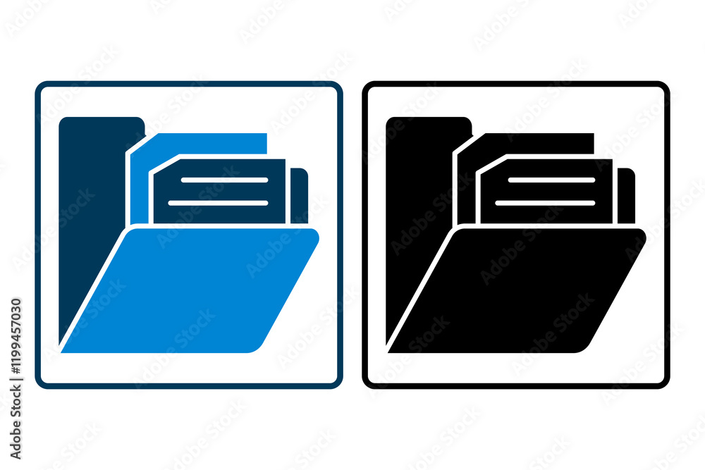 Aufkleber file folder icon. icon related to office. suitable for web site, app, user interfaces, printable etc