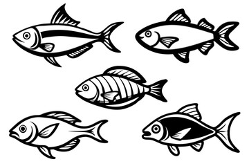 Fish Line Art Vector Bundle