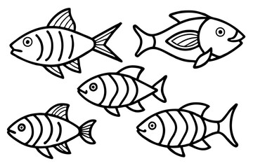 Fish Line Art Vector Bundle