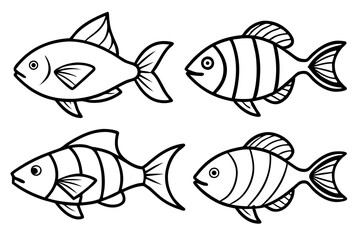 Fish Line Art Vector Bundle