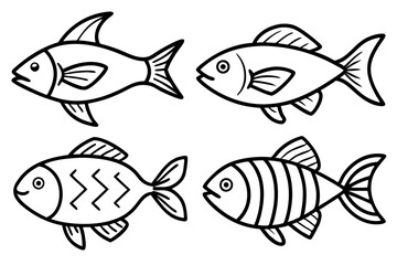 Fish Line Art Vector Bundle