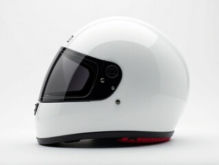 White Motorcycle Helmet Mockup - High-Resolution Studio Shot