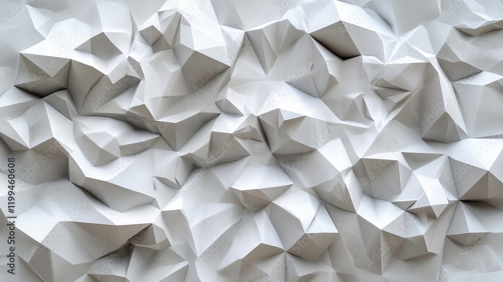 Poster abstract background of crumpled white geometric shapes. ideal for modern design.