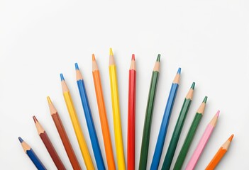 Fototapeta premium Multicolored pencils embody the idea of multi-national families and equality