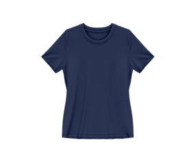 Navy blue blank tee shirt waist wear, women template mockup front view