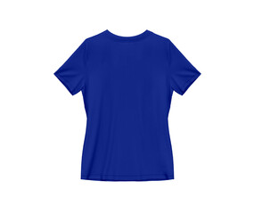 Royal Blue blank tee shirt waist wear, women template mockup back view