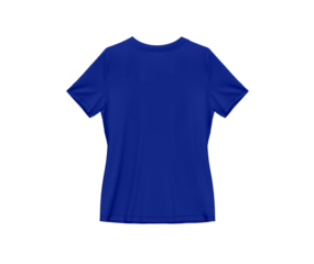 Royal Blue blank tee shirt waist wear, women template mockup back view