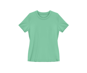 Mint green blank tee shirt waist wear, women template mockup front view