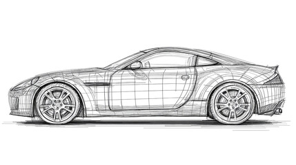 Sleek Sports Coupe: A Captivating Automotive Sketch