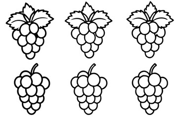 Grape Line Art Vector Bundle