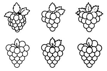 Grape Line Art Vector Bundle