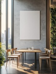 Modern Minimalist Dining Room with Natural Light