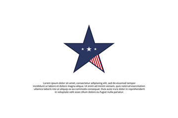 Obraz premium usa star and american flag logo