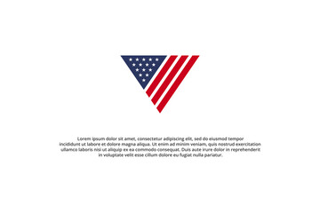 american flag and usa triangle logo © Bayu