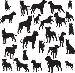 Pitbull dog vector illustration in black and white