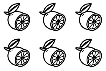 Lemon Line Art Vector Bundle