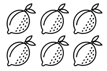 Lemon Line Art Vector Bundle