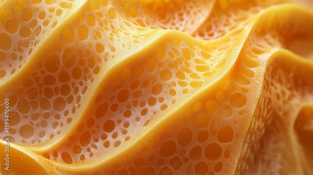 Aufkleber close up of intricate honeycomb like texture in warm yellow tones.