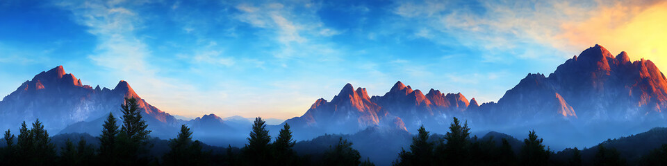 Obraz premium Nice mountain landscape panoramic
