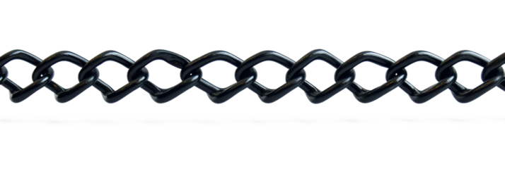 Metal chain for fench protection isolate on white