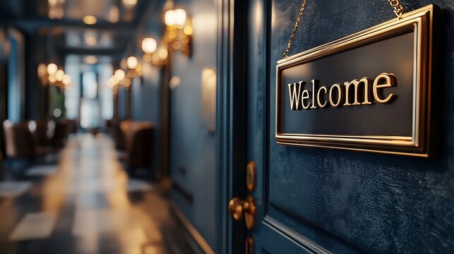 Elegant Welcome Sign with Cozy Atmosphere