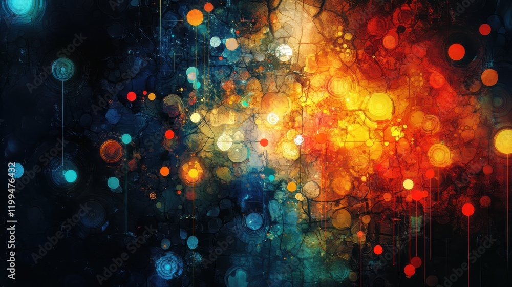 Poster abstract colorful background with vibrant bokeh effects creating a dreamy atmosphere