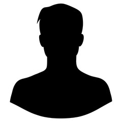 Silhouettes man avatar icon black male representation vector