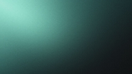 Grainy gradient aqua green background light to dark ocean green smooth noise texture aquamarine banner backdrop design