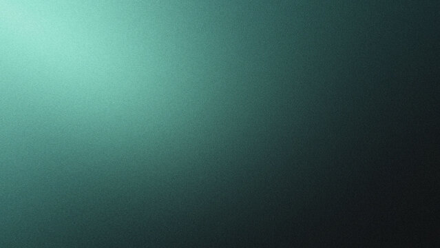 Grainy gradient aqua green background light to dark ocean green smooth noise texture aquamarine banner backdrop design