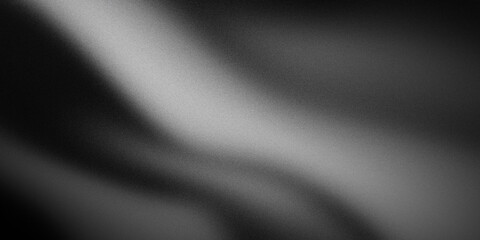 Grainy gradient background, grey black white monochrome abstract noise texture banner backdrop design