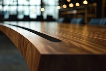 Conference table closeup, Generative AI