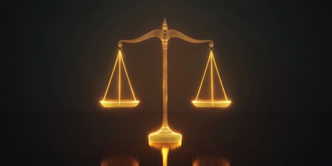 A glowing scale symbol with light streaming from its balanced arms.