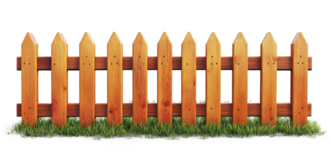 Wooden fench transparent background