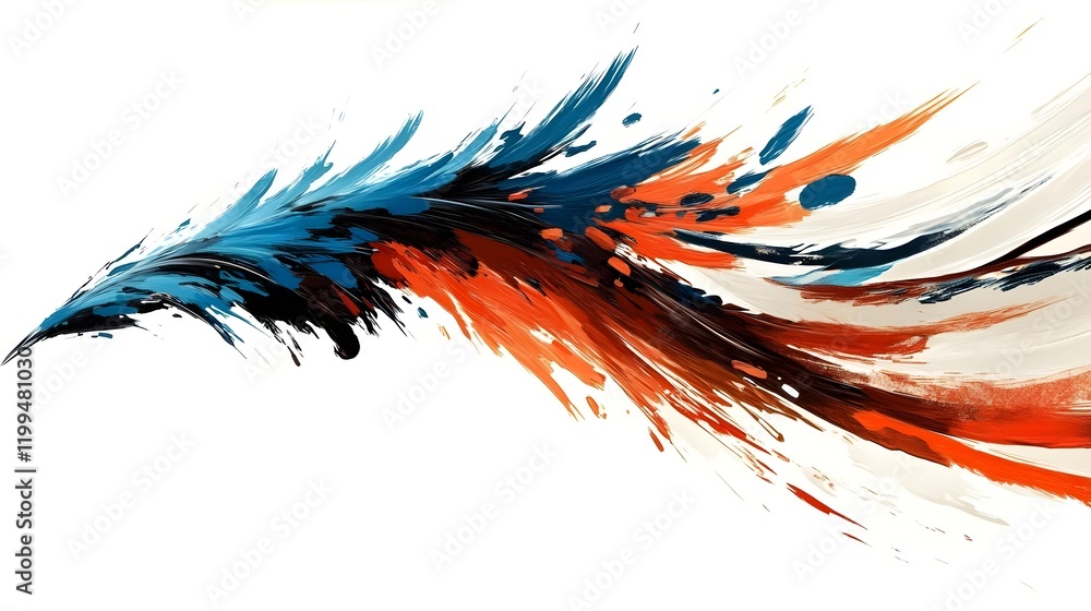 Poster an abstract design featuring vibrant colors and dynamic brush strokes suggesting movement.