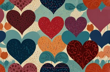 Fototapeta premium seamless pattern with hearts