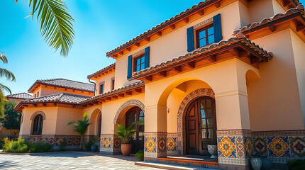Obraz premium Mediterranean Villa: Luxurious Spanish Style Home Design