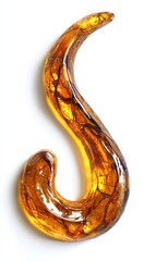 A Unique Abstract Art Sculpture in Amber Color with Swirling Patterns, Perfect for Modern Home Decor and Contemporary Art Displays