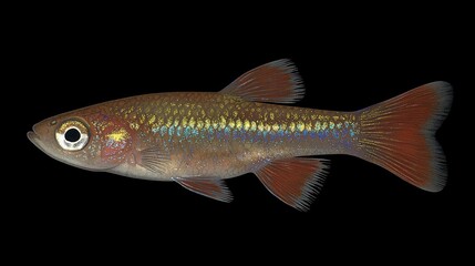 Obraz premium Underwater biodiversity capturing diverse freshwater fish in their aquatic habitats