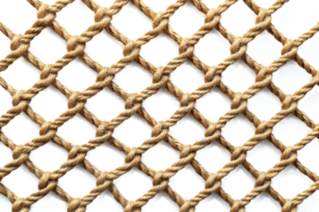 fench made from rope mesh isolate on white