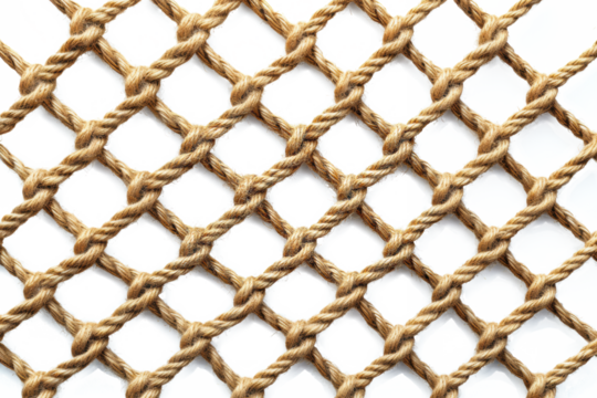 fench made from rope mesh isolate on white