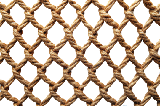 fench made from rope mesh isolate on white