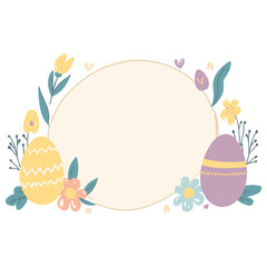Easter-themed frame eggs illustration decoration vector