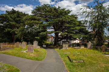 Churchyard of Holy Trinity Church in Rayleigh, Essex