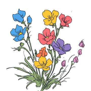 Flower bouget flowers illustration art vector