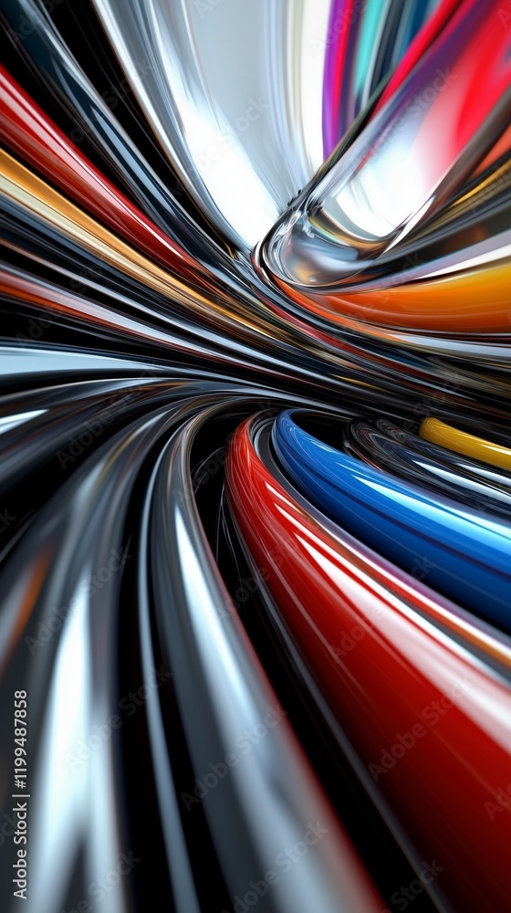 Aufkleber a colorful, abstract image of a spiral with many different colored lines. the image is a representat