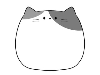 白黒　三毛猫のフレーム